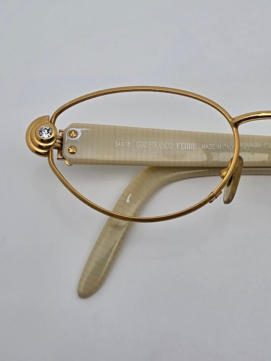 Gianfranco Ferre GFF 269 NB4 Strass Matte Gold Ivory Rhinestone Sunglasses Frame